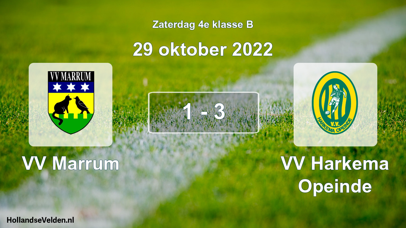 Total number of matches played: VV Marrum - VV Harkema Opeinde 1 - 3 (29 October 2022)