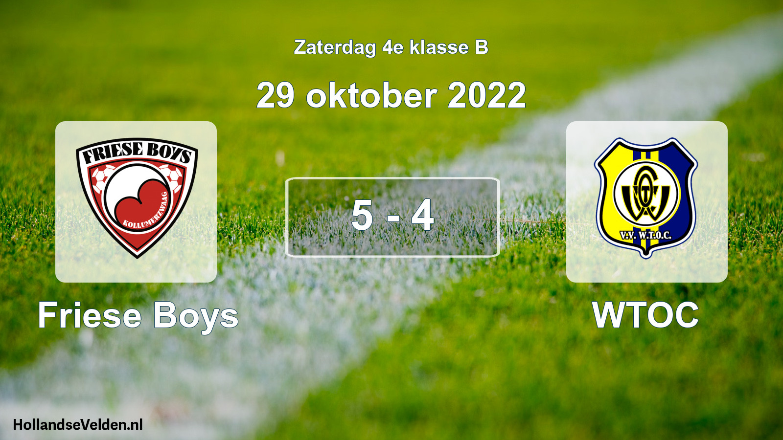 Total number of matches played: Friese Boys - WTOC 5 - 4 (29 October 2022)
