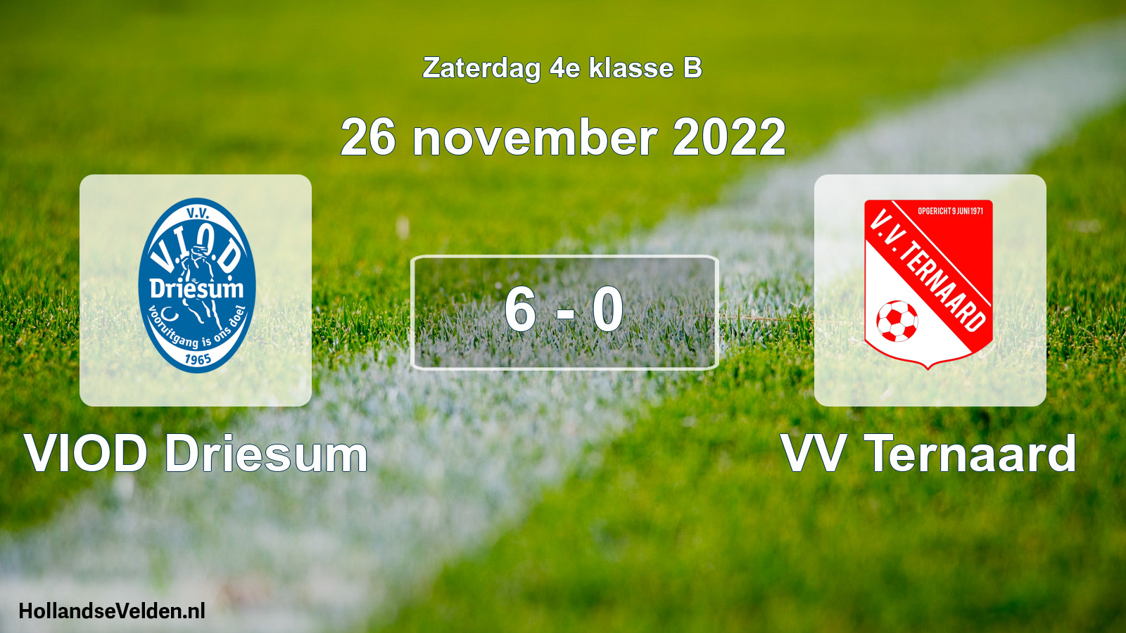 Total number of matches played: VIOD Driesum - VV Ternaard 6 - 0 (26 November 2022)
