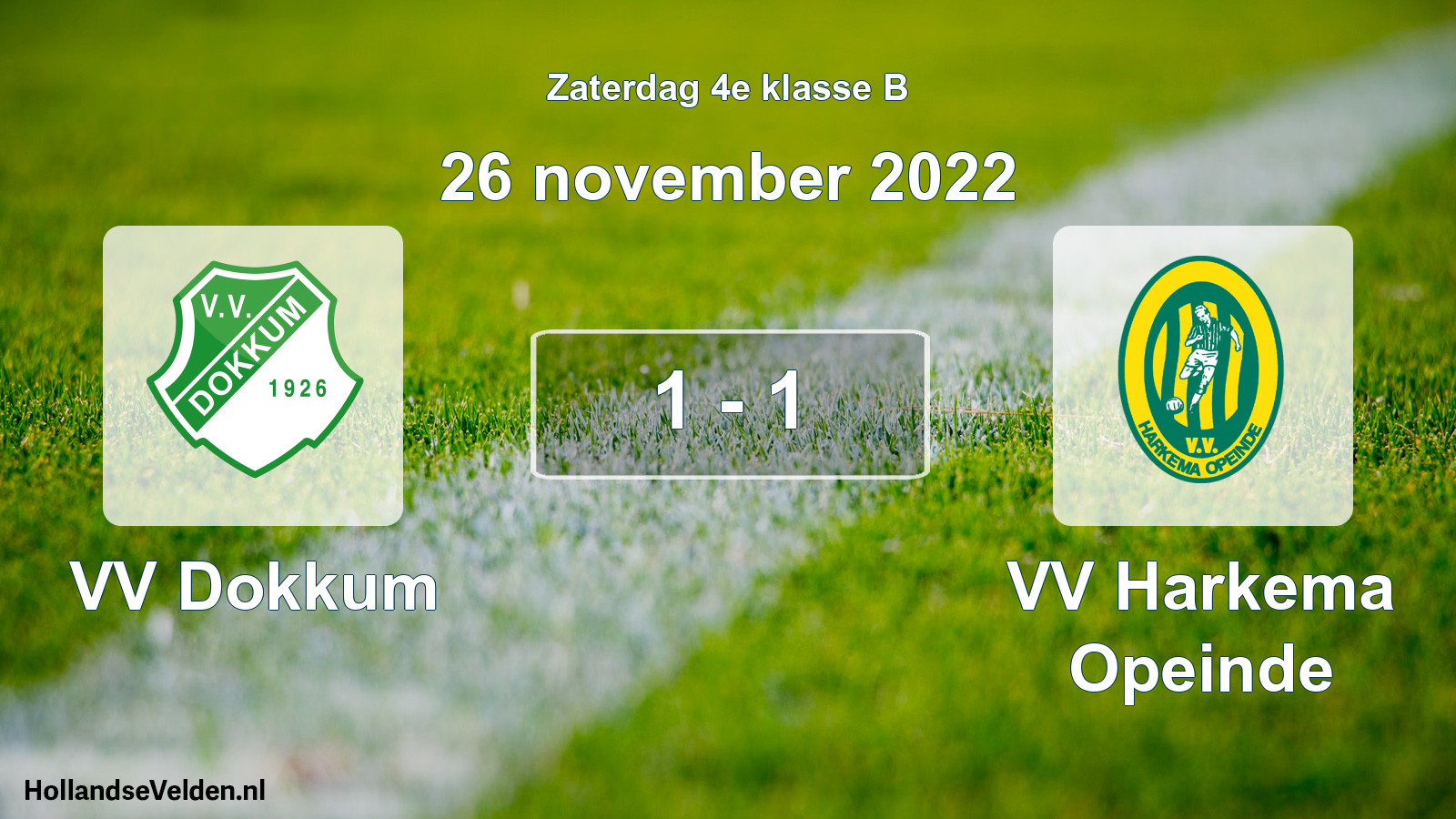 Total number of matches played: VV Dokkum - VV Harkema Opeinde 1 - 1 (26 November 2022)