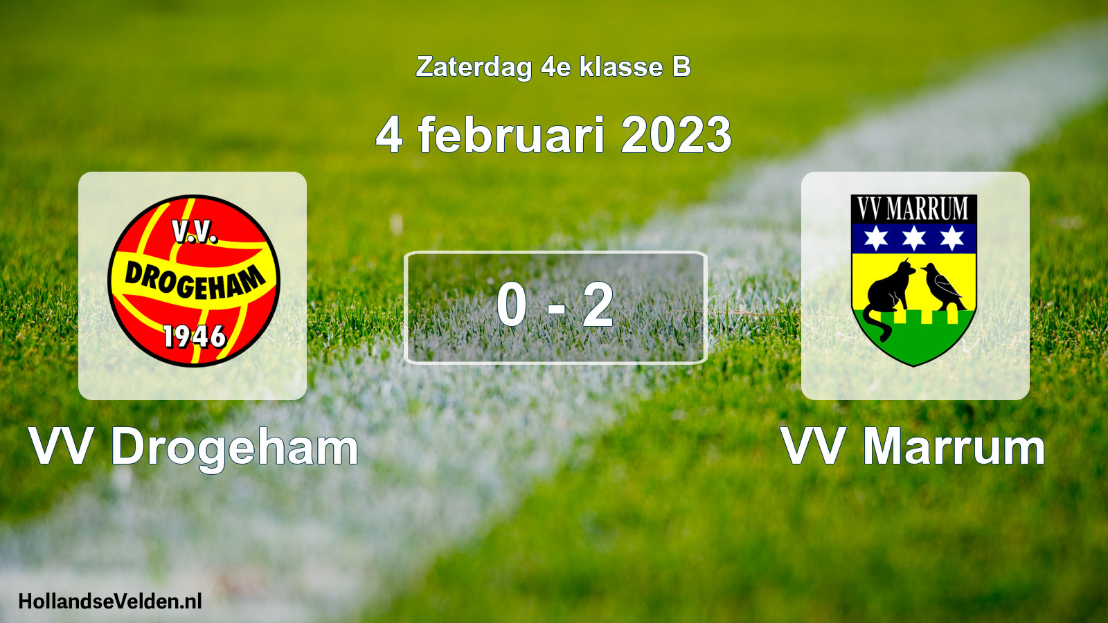 Total number of matches played: VV Drogeham - VV Marrum 0 - 2 (4 February 2023)