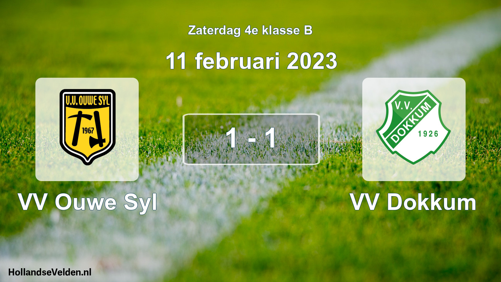 Total number of matches played: VV Ouwe Syl - VV Dokkum 1 - 1 (11 February 2023)