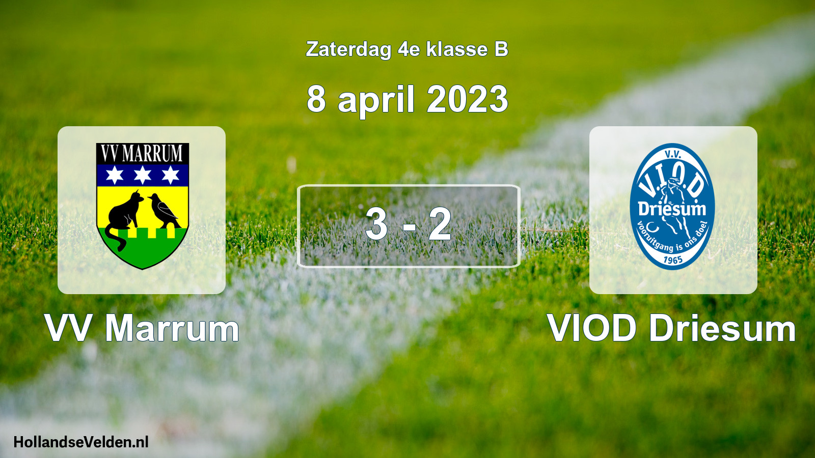 Total number of matches played: VV Marrum - VIOD Driesum 3 - 2 (8 April 2023)