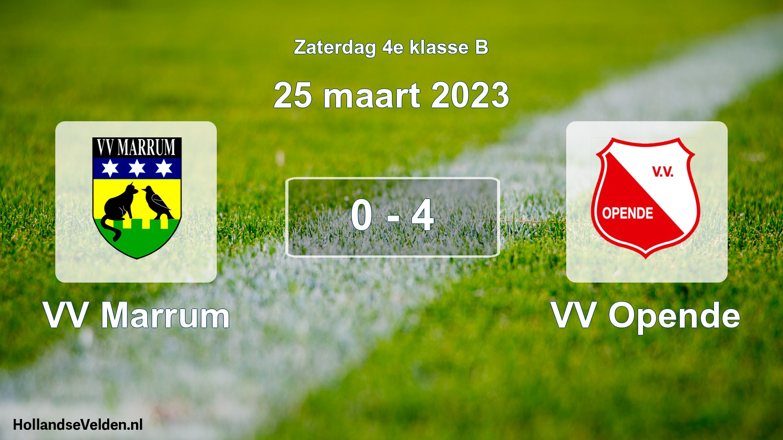 Total number of matches played: VV Marrum - VV Opende 0 - 4 (25 March 2023)