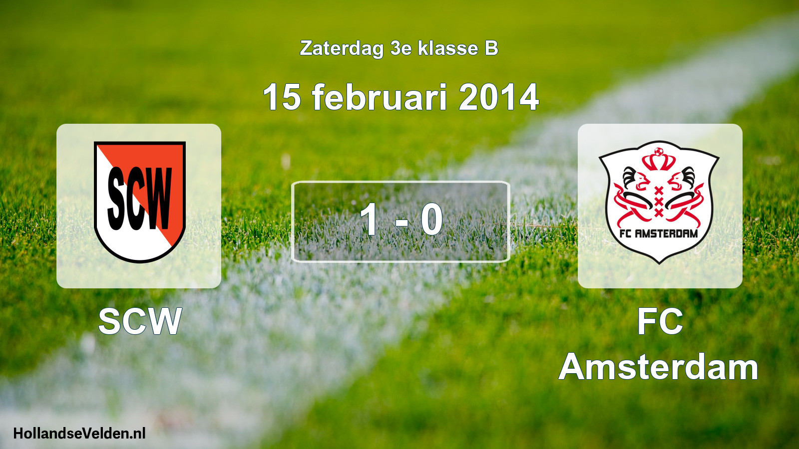 Total number of matches played: SCW - FC Amsterdam 1 - 0 (15 February 2014)