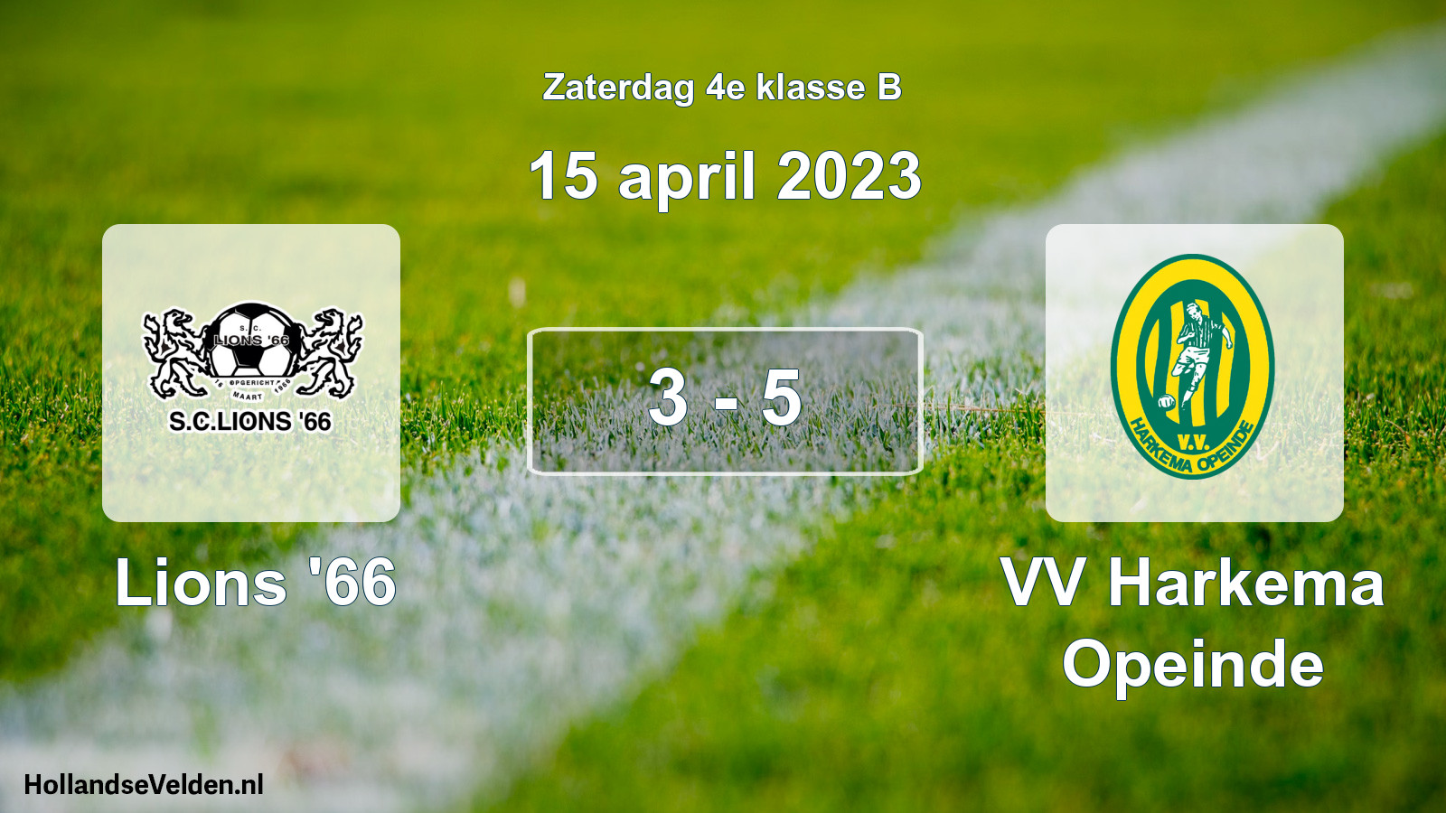 Total number of matches played: Lions '66 - VV Harkema Opeinde 3 - 5 (15 April 2023)