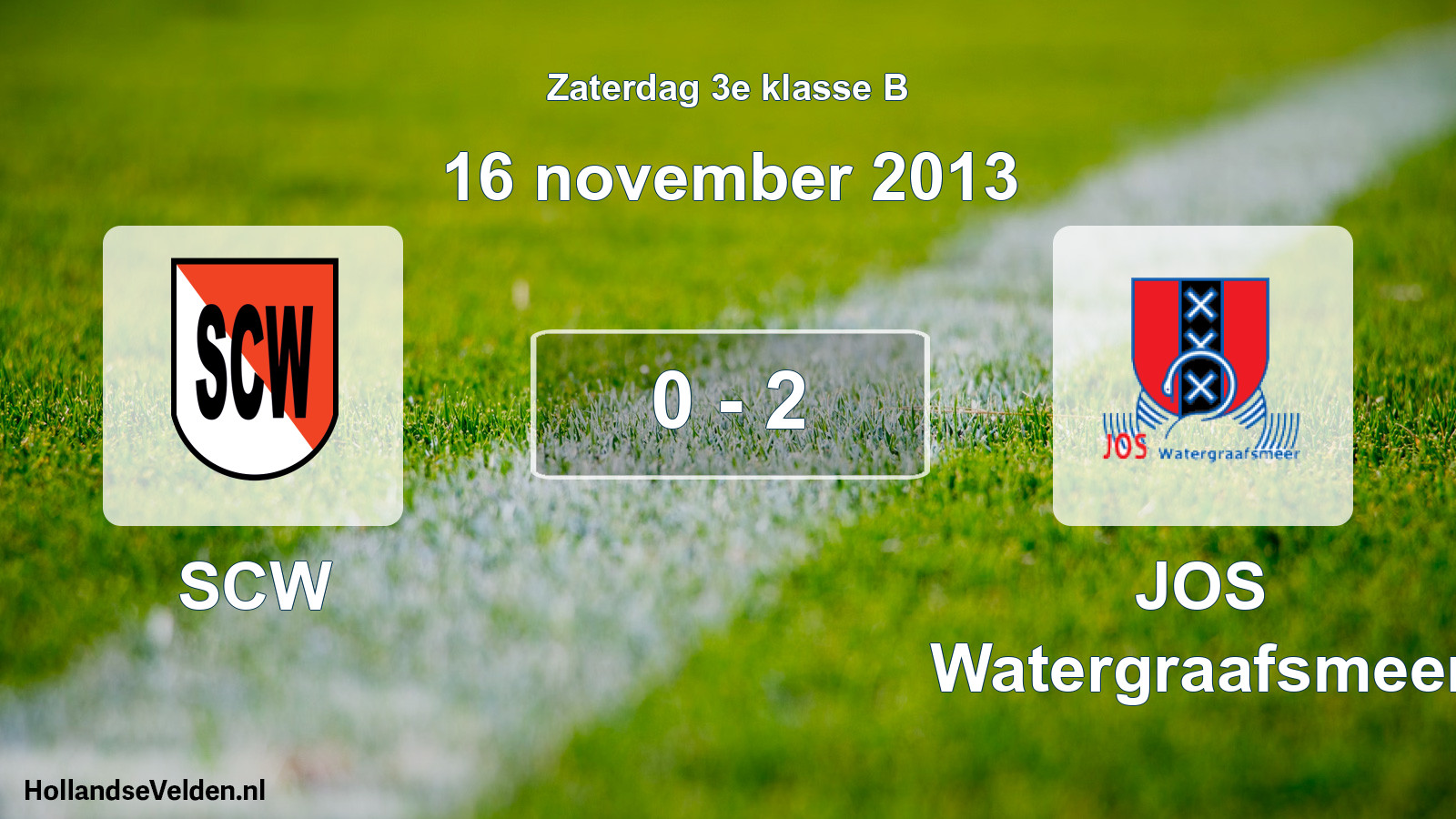 Total number of matches played: SCW - JOS Watergraafsmeer 0 - 2 (16 November 2013)