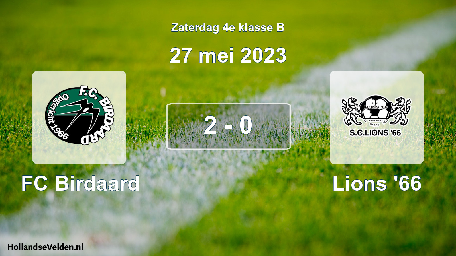 Total number of matches played: FC Birdaard - Lions '66 2 - 0 (27 May 2023)