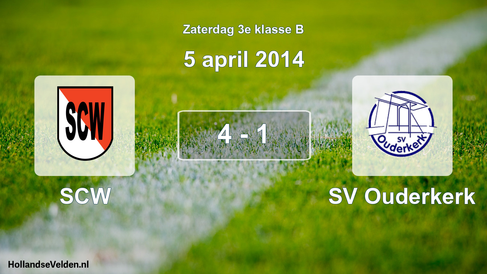 Total number of matches played: SCW - SV Ouderkerk 4 - 1 (5 April 2014)