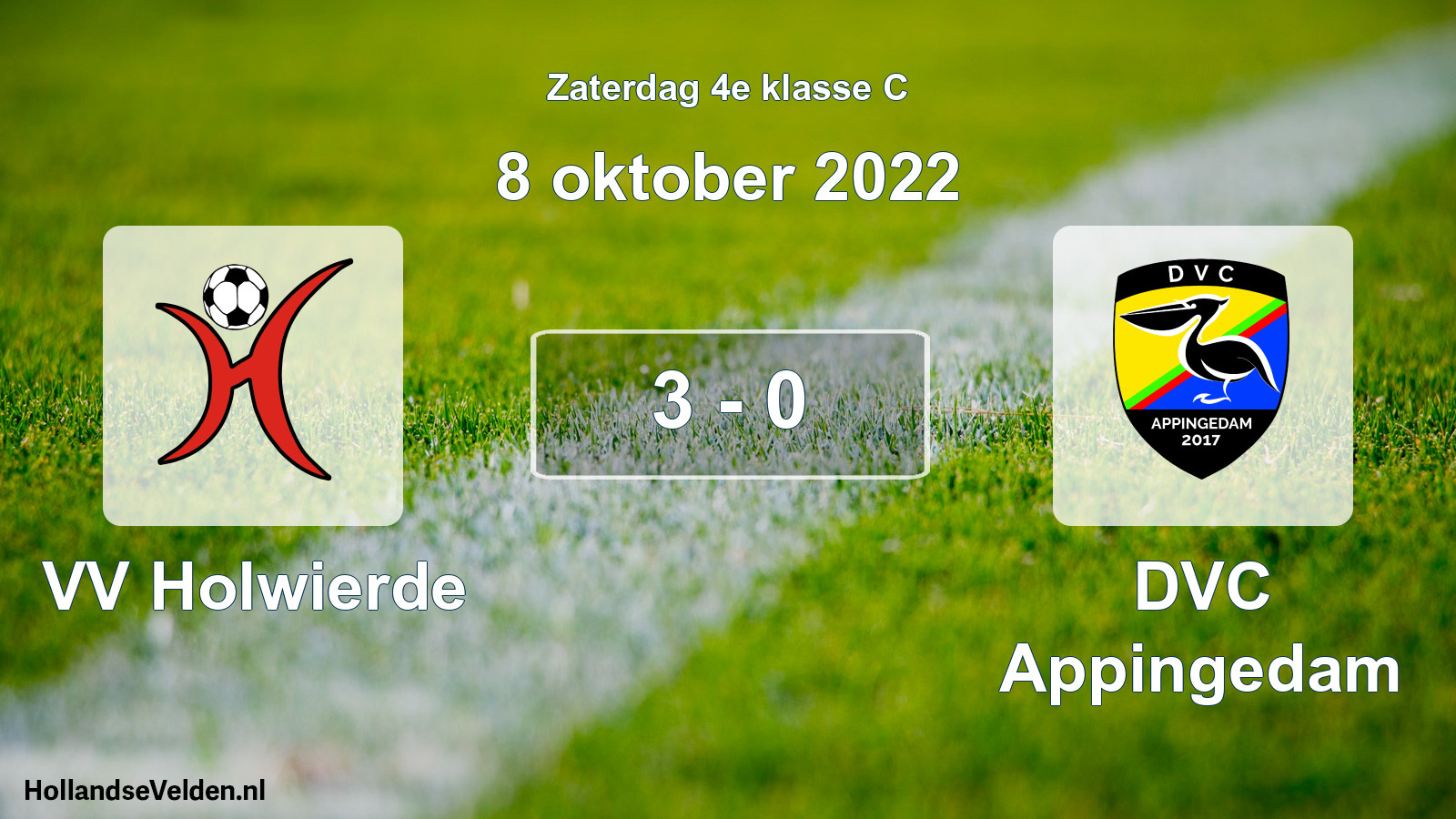 Total number of matches played: VV Holwierde - DVC Appingedam 3 - 0 (8 October 2022)