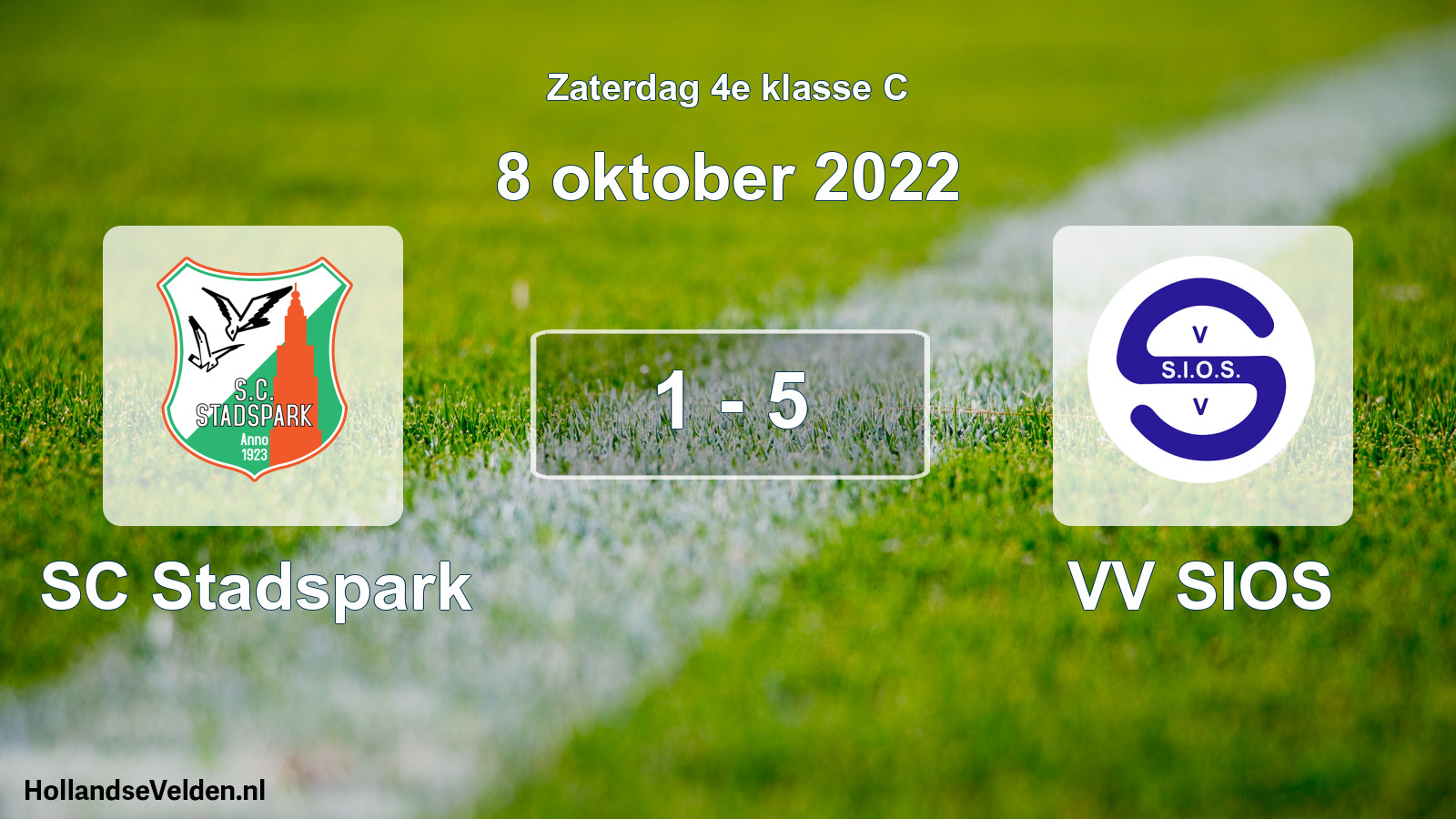 Total number of matches played: SC Stadspark - VV SIOS 1 - 5 (8 October 2022)
