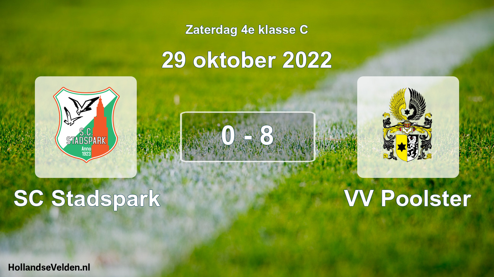 Total number of matches played: SC Stadspark - VV Poolster 0 - 8 (29 October 2022)