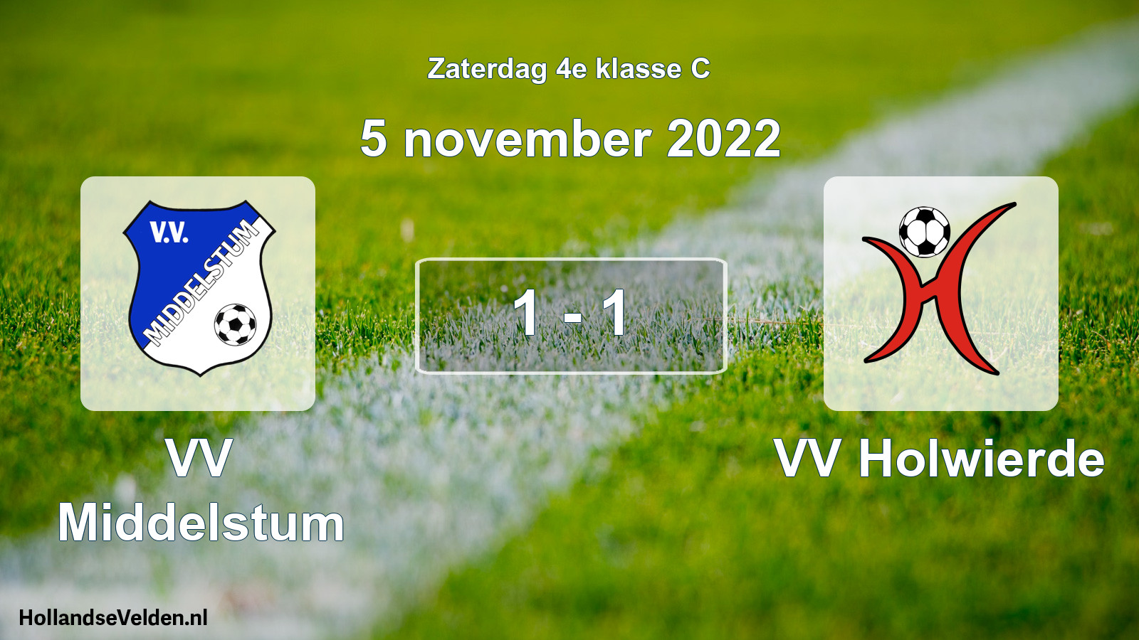Total number of matches played: VV Middelstum - VV Holwierde 1 - 1 (5 November 2022)
