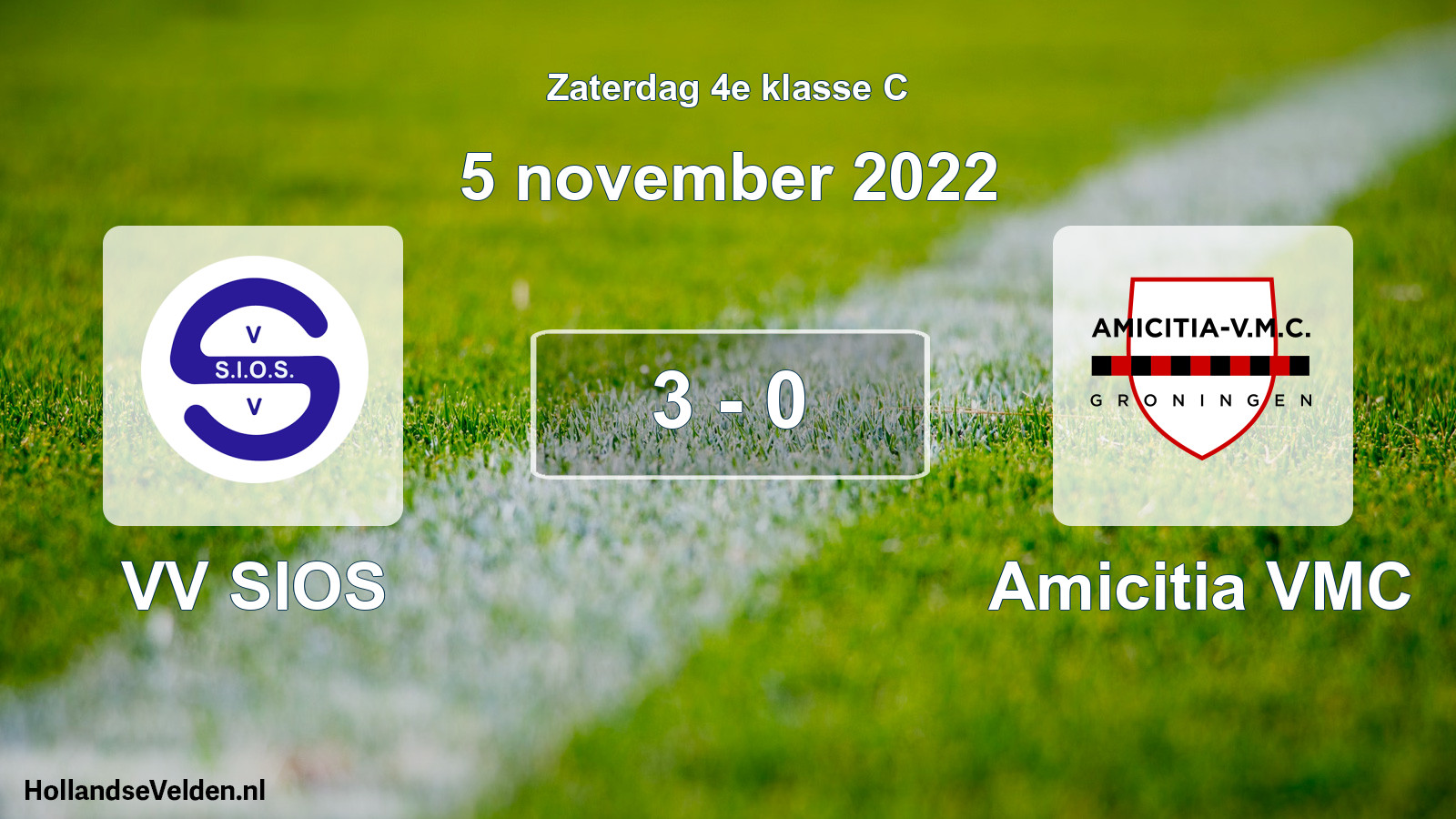 Total number of matches played: VV SIOS - Amicitia VMC 3 - 0 (5 November 2022)