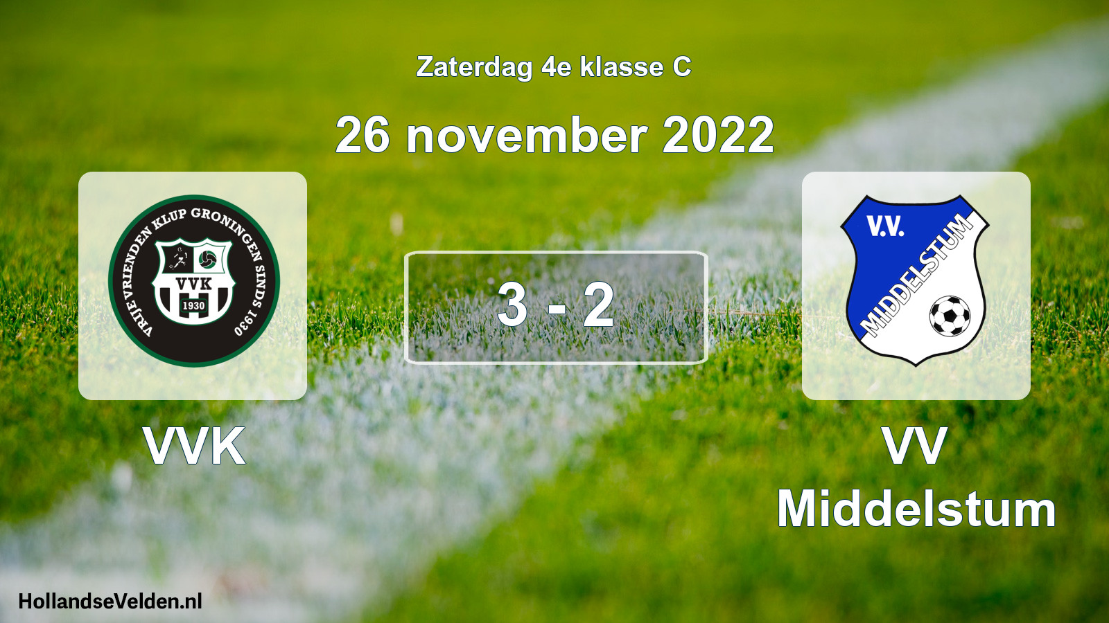 Total number of matches played: VVK - VV Middelstum 3 - 2 (26 November 2022)