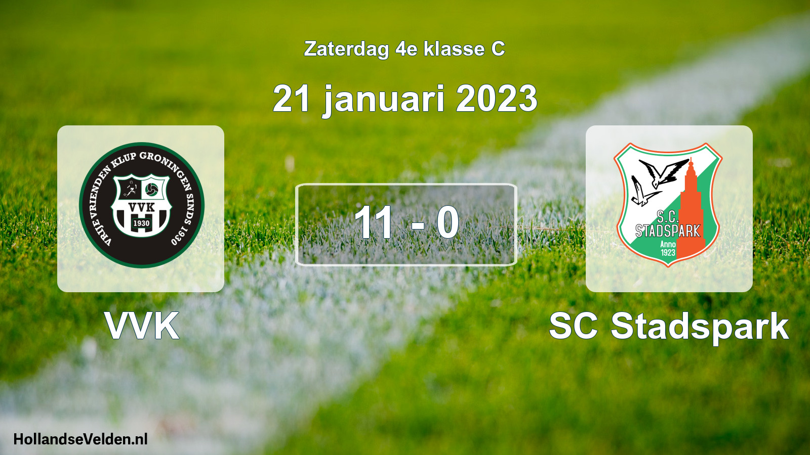 Total number of matches played: VVK - SC Stadspark 11 - 0 (21 January 2023)