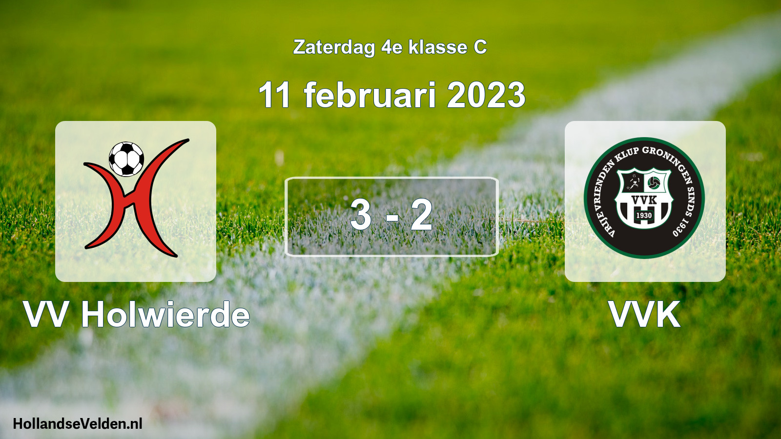 Total number of matches played: VV Holwierde - VVK 3 - 2 (11 February 2023)