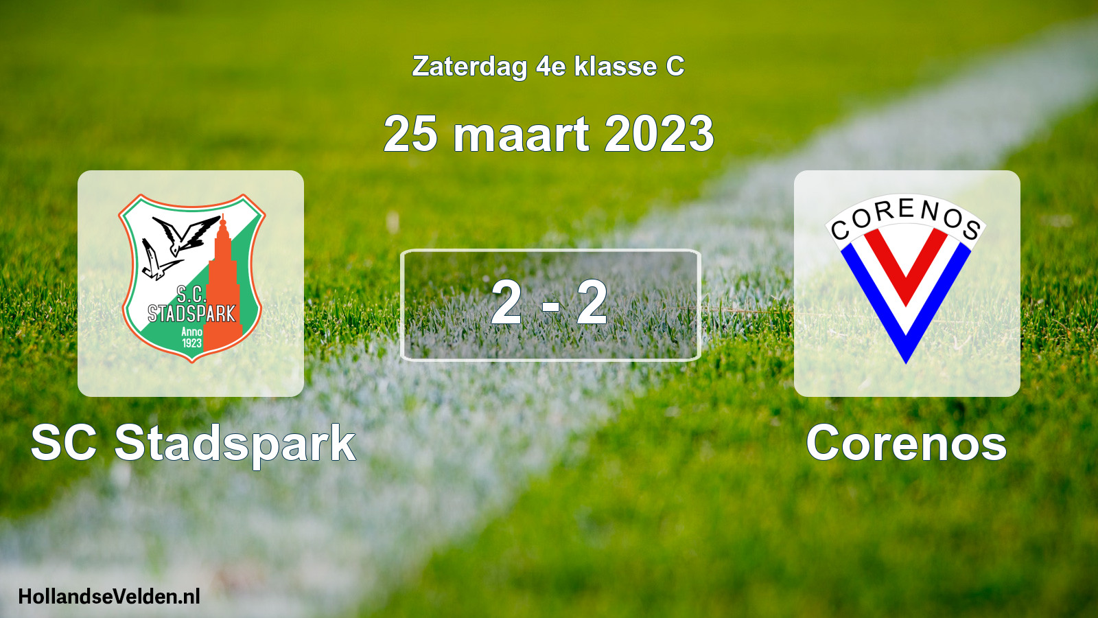 Total number of matches played: SC Stadspark - Corenos 2 - 2 (25 March 2023)