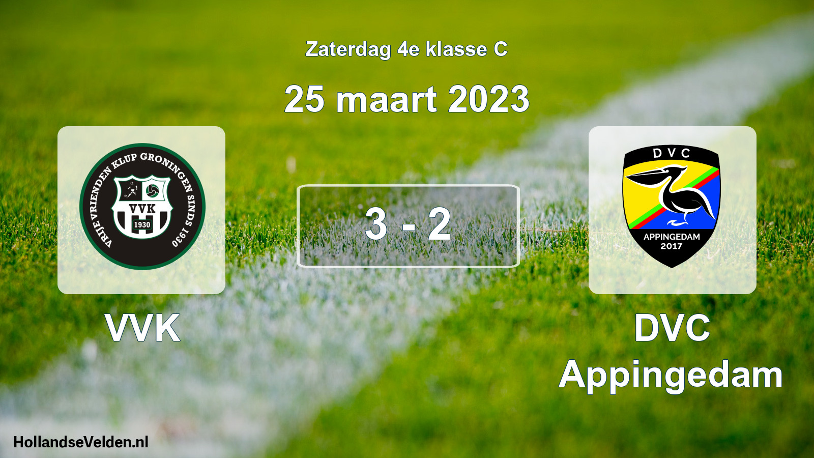 Total number of matches played: VVK - DVC Appingedam 3 - 2 (25 March 2023)
