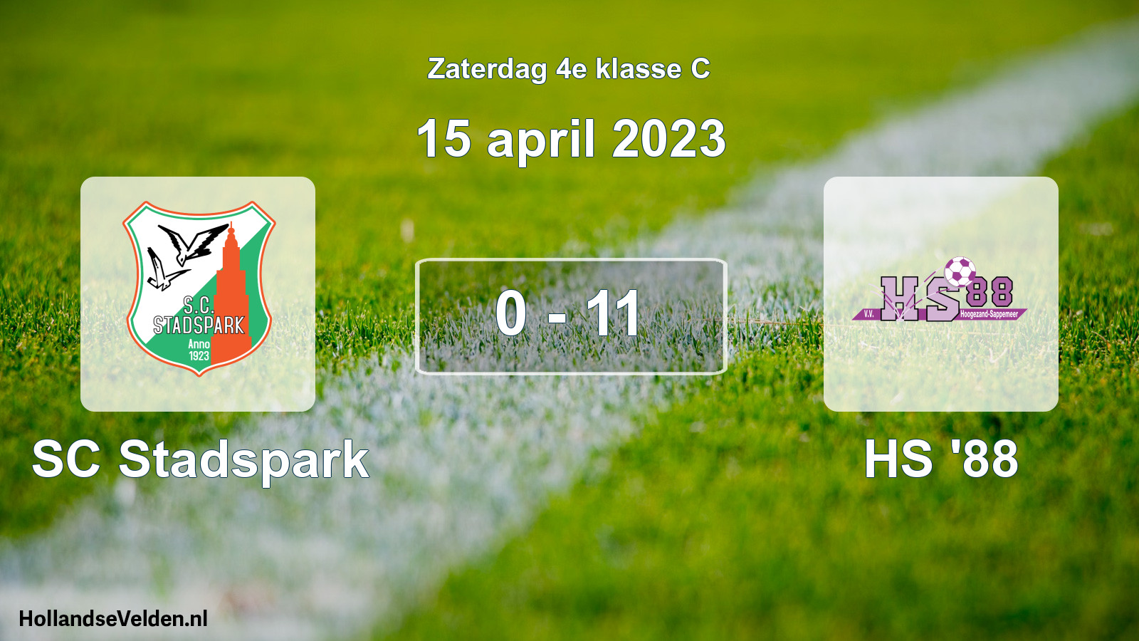 Total number of matches played: SC Stadspark - HS '88 0 - 11 (15 April 2023)