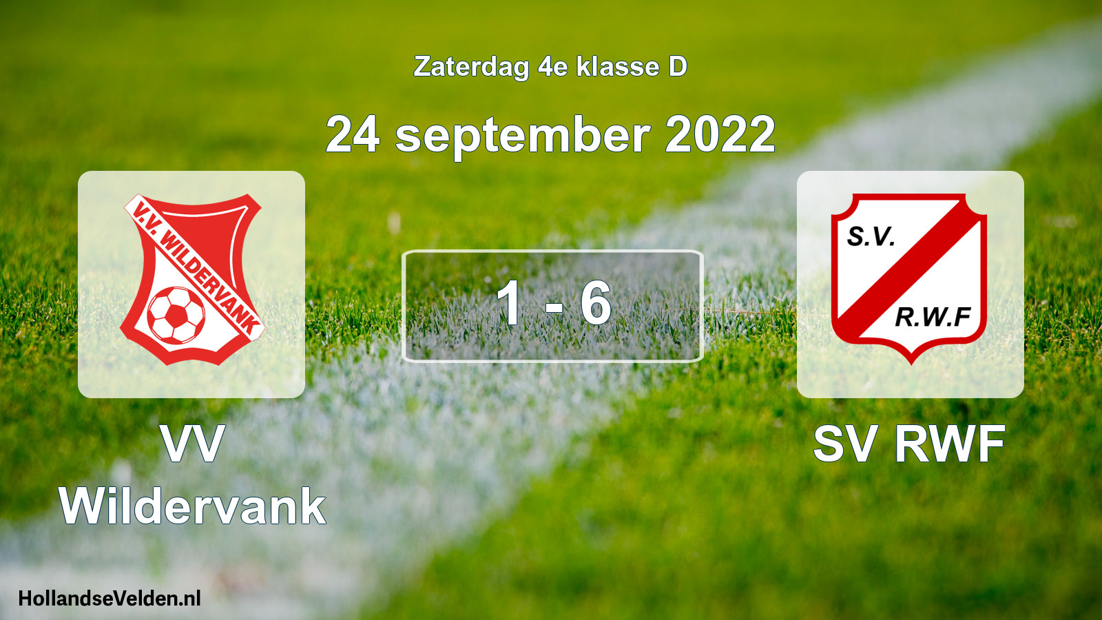Total number of matches played: VV Wildervank - SV RWF 1 - 6 (24 September 2022)