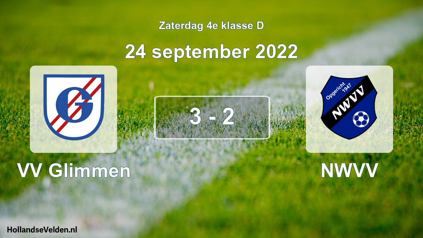 Total number of matches played: VV Glimmen - NWVV 3 - 2 (24 September 2022)