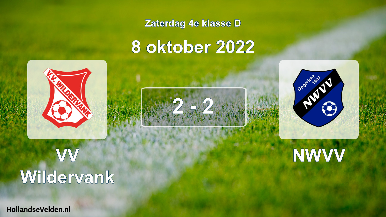 Total number of matches played: VV Wildervank - NWVV 2 - 2 (8 October 2022)