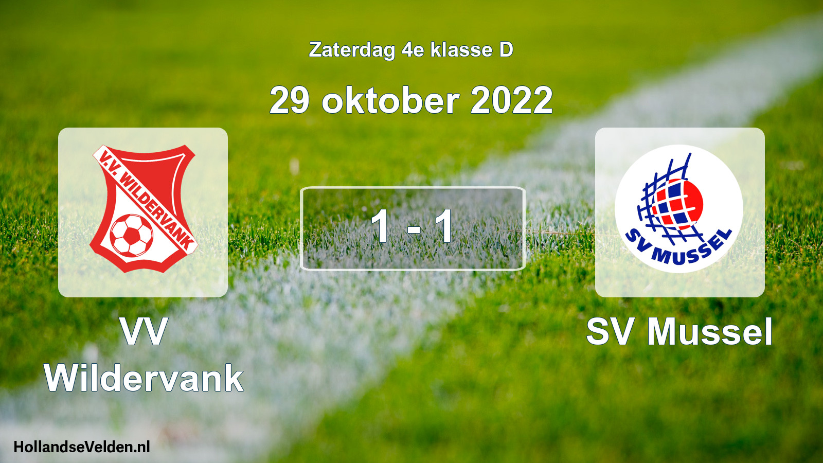 Total number of matches played: VV Wildervank - SV Mussel 1 - 1 (29 October 2022)