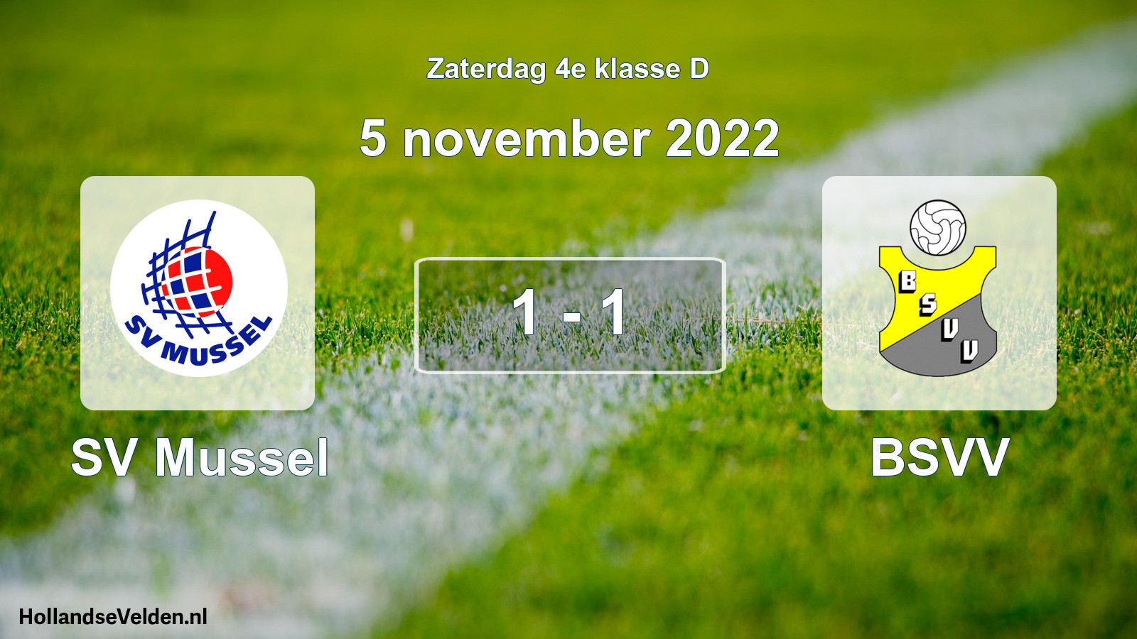 Total number of matches played: SV Mussel - BSVV 1 - 1 (5 November 2022)