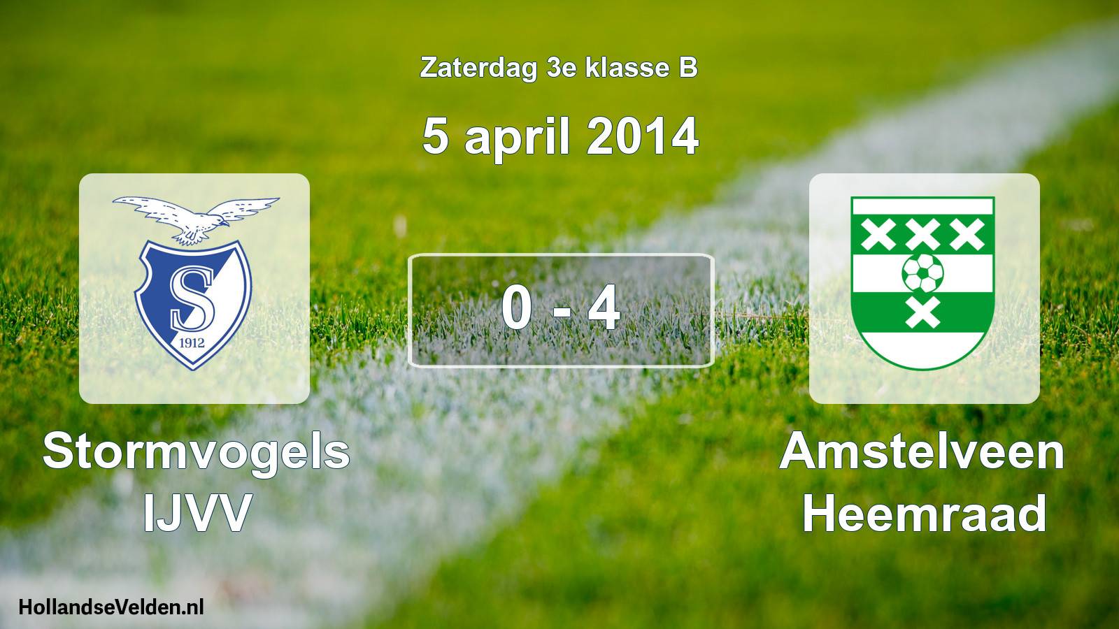 Total number of matches played: Stormvogels IJVV - Amstelveen Heemraad 0 - 4 (5 April 2014)