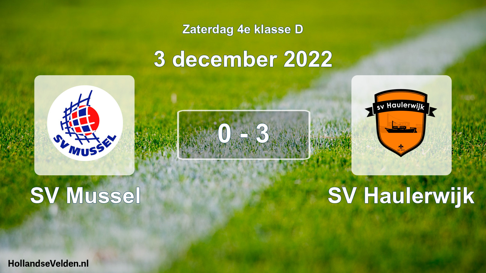 Total number of matches played: SV Mussel - SV Haulerwijk 0 - 3 (3 December 2022)