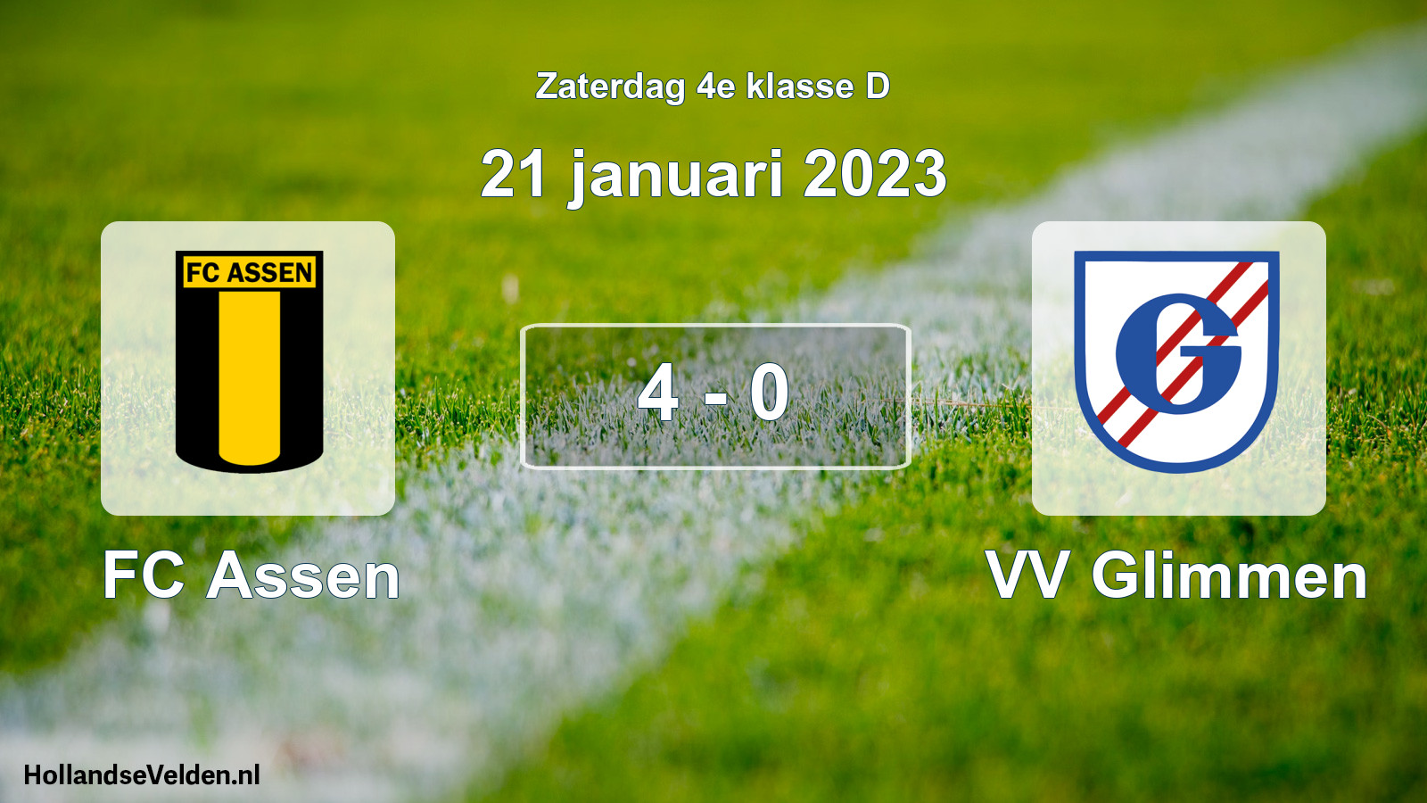 Total number of matches played: FC Assen - VV Glimmen 4 - 0 (21 January 2023)