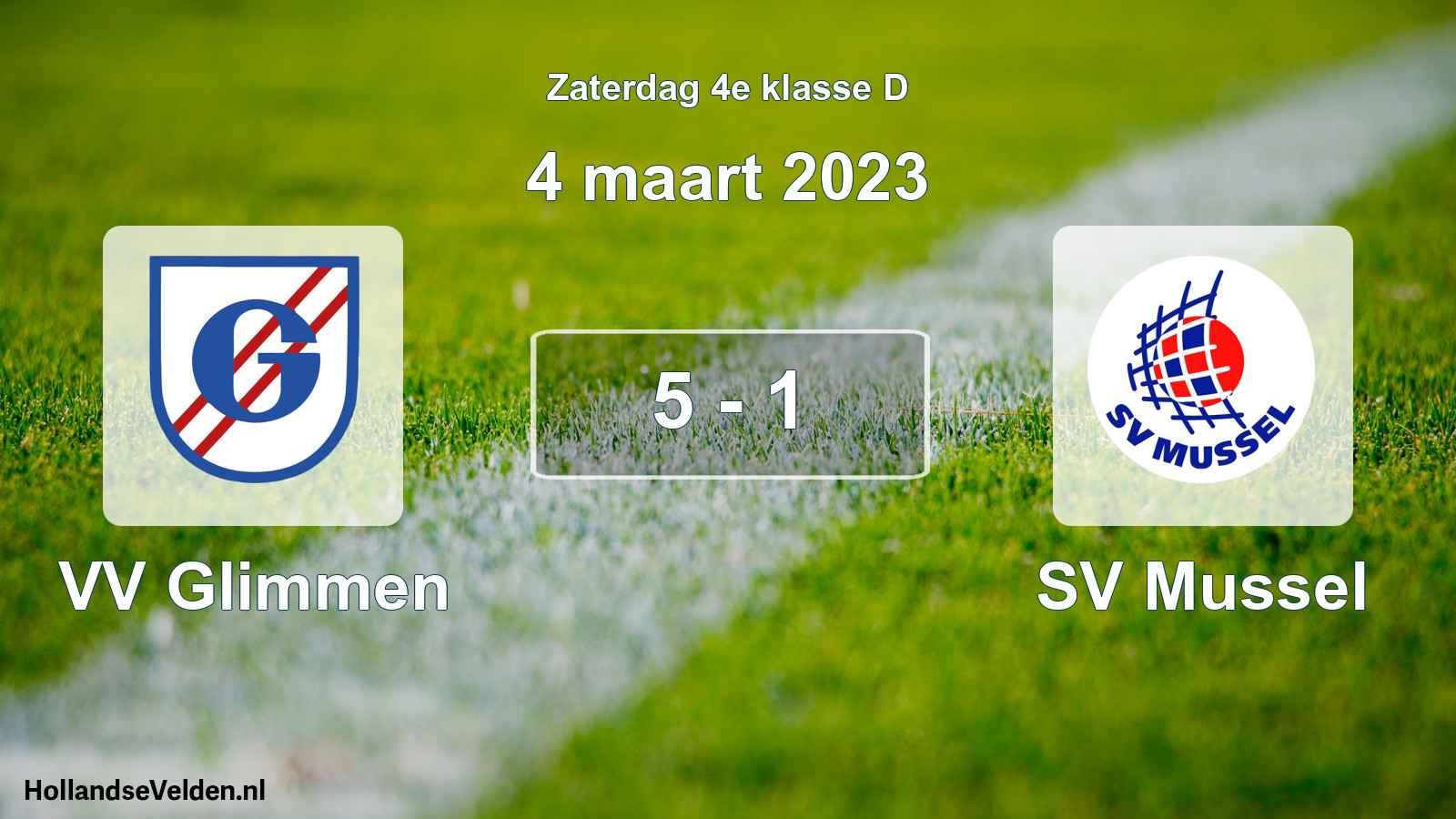 Total number of matches played: VV Glimmen - SV Mussel 5 - 1 (4 March 2023)
