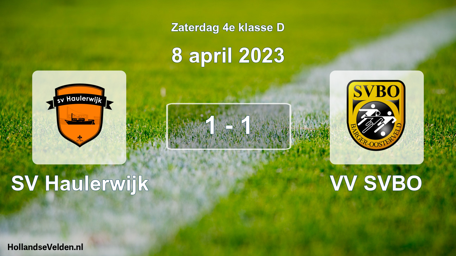 Total number of matches played: SV Haulerwijk - VV SVBO 1 - 1 (8 April 2023)