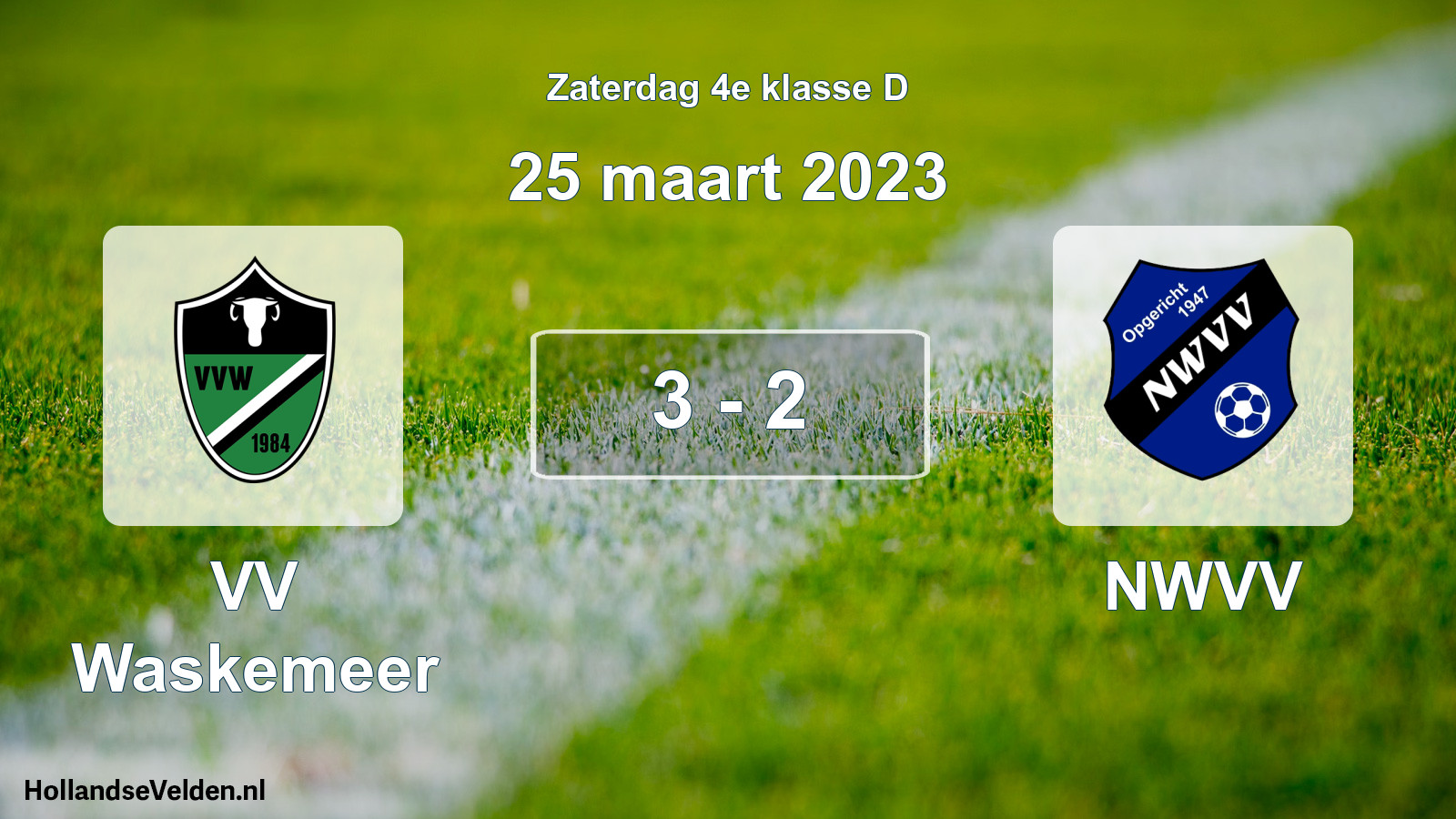 Total number of matches played: VV Waskemeer - NWVV 3 - 2 (25 March 2023)