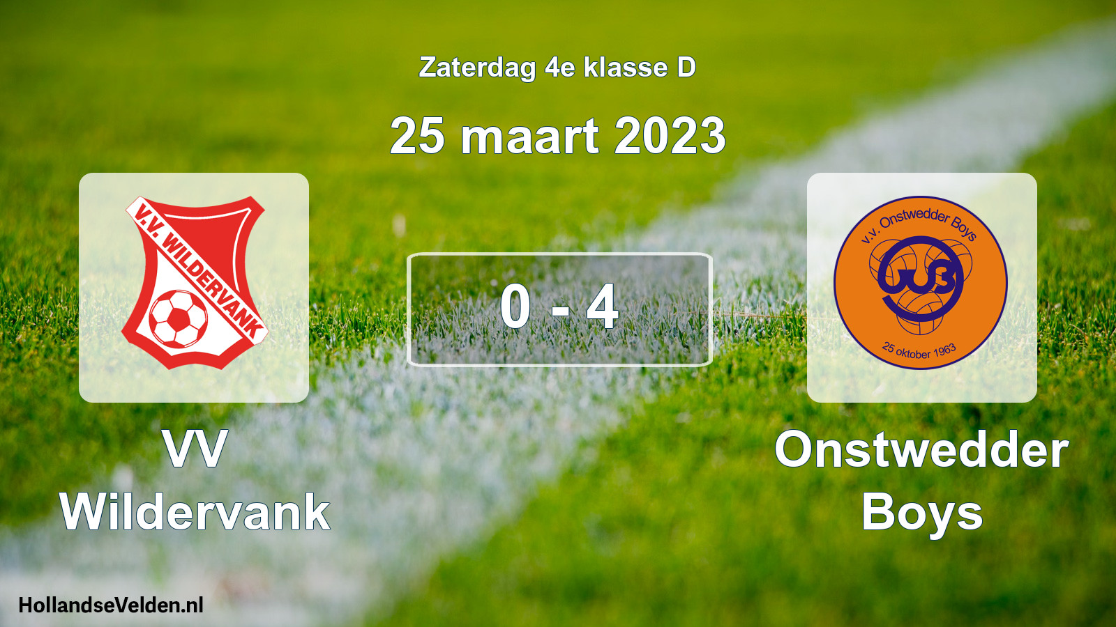 Total number of matches played: VV Wildervank - Onstwedder Boys 0 - 4 (25 March 2023)
