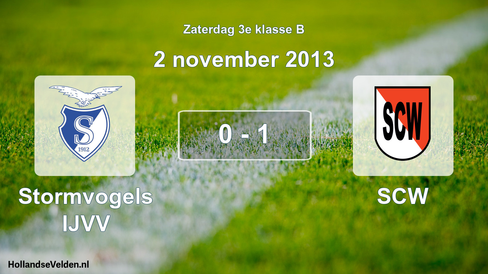 Total number of matches played: Stormvogels IJVV - SCW 0 - 1 (2 November 2013)