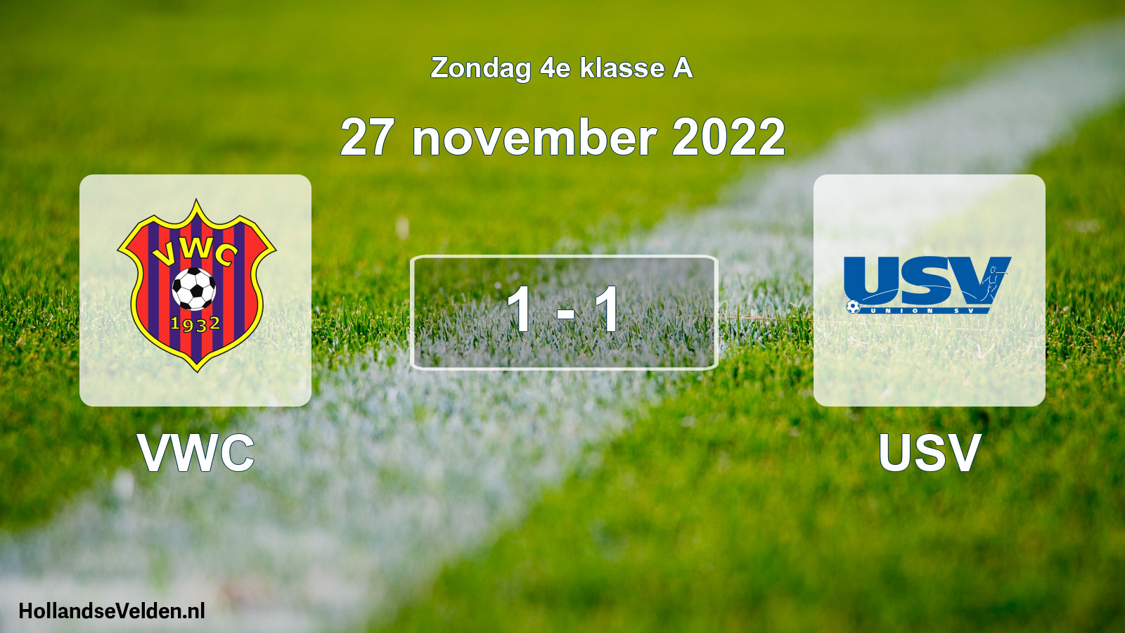 Total number of matches played: VWC - USV 1 - 1 (27 November 2022)