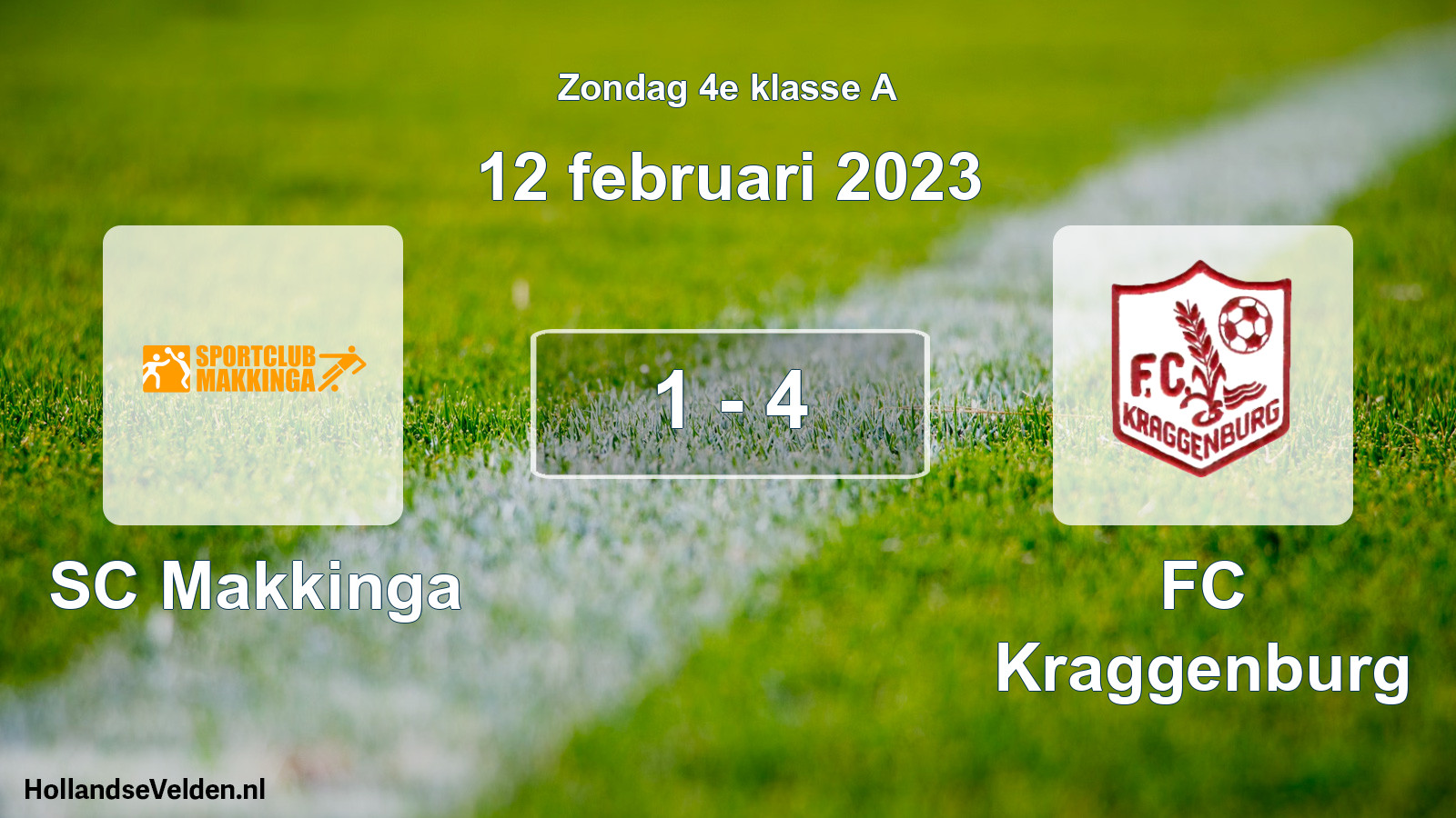 Total number of matches played: SC Makkinga - FC Kraggenburg 1 - 4 (12 February 2023)