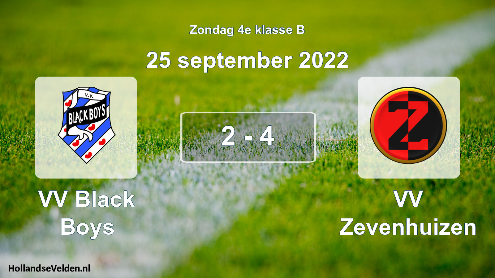 Total number of matches played: VV Black Boys - VV Zevenhuizen 2 - 4 (25 September 2022)