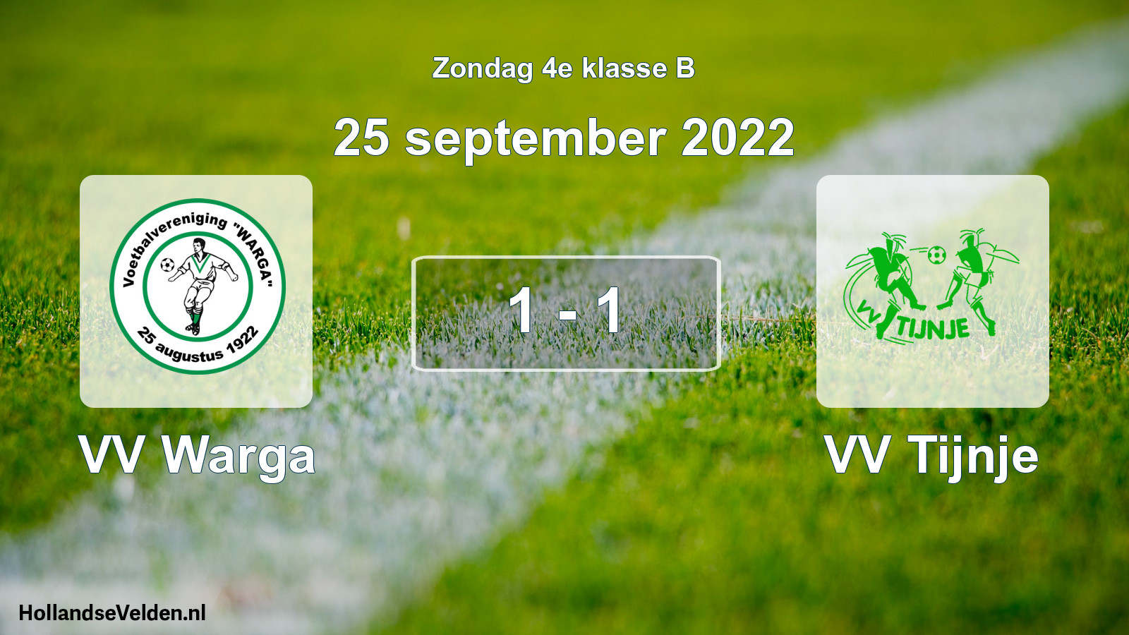 Total number of matches played: VV Warga - VV Tijnje 1 - 1 (25 September 2022)
