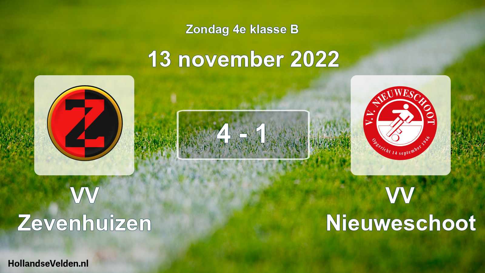 Total number of matches played: VV Zevenhuizen - VV Nieuweschoot 4 - 1 (13 November 2022)