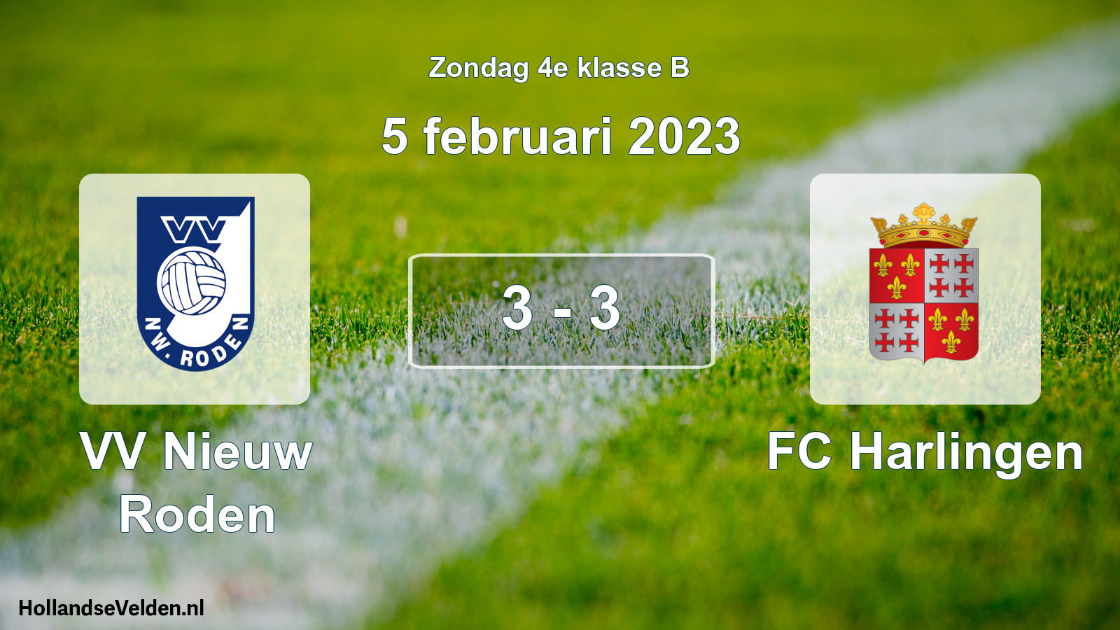Total number of matches played: VV Nieuw Roden - FC Harlingen 3 - 3 (5 February 2023)