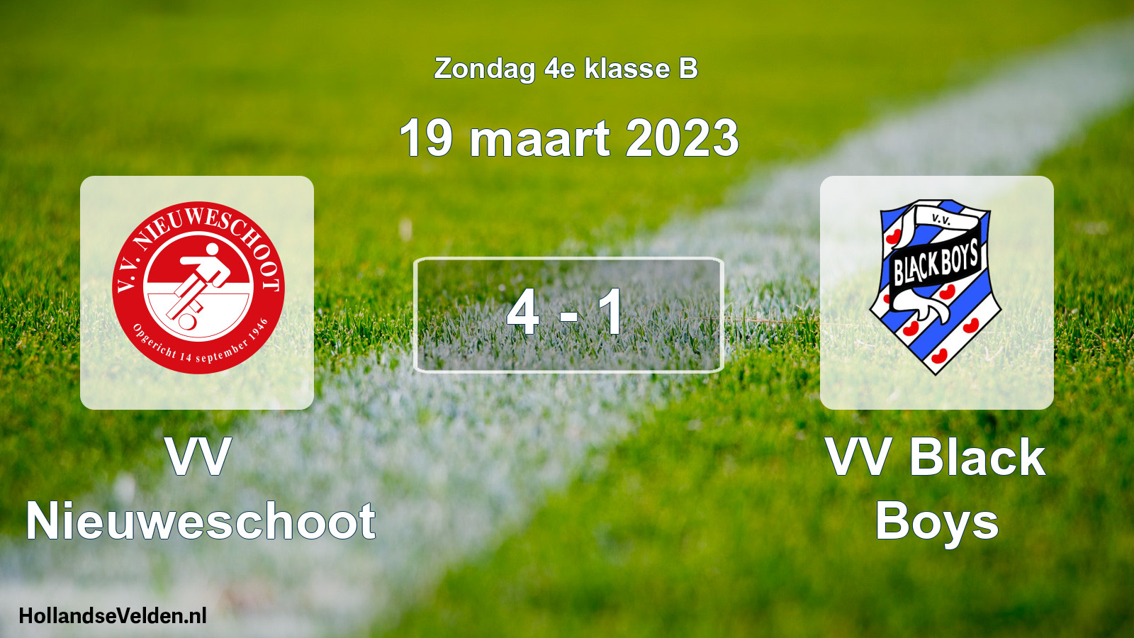 Total number of matches played: VV Nieuweschoot - VV Black Boys 4 - 1 (19 March 2023)