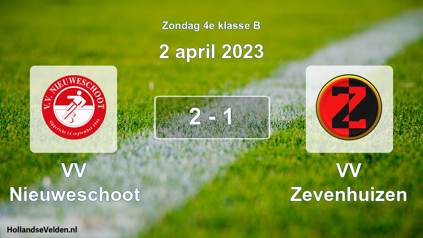 Total number of matches played: VV Nieuweschoot - VV Zevenhuizen 2 - 1 (2 April 2023)