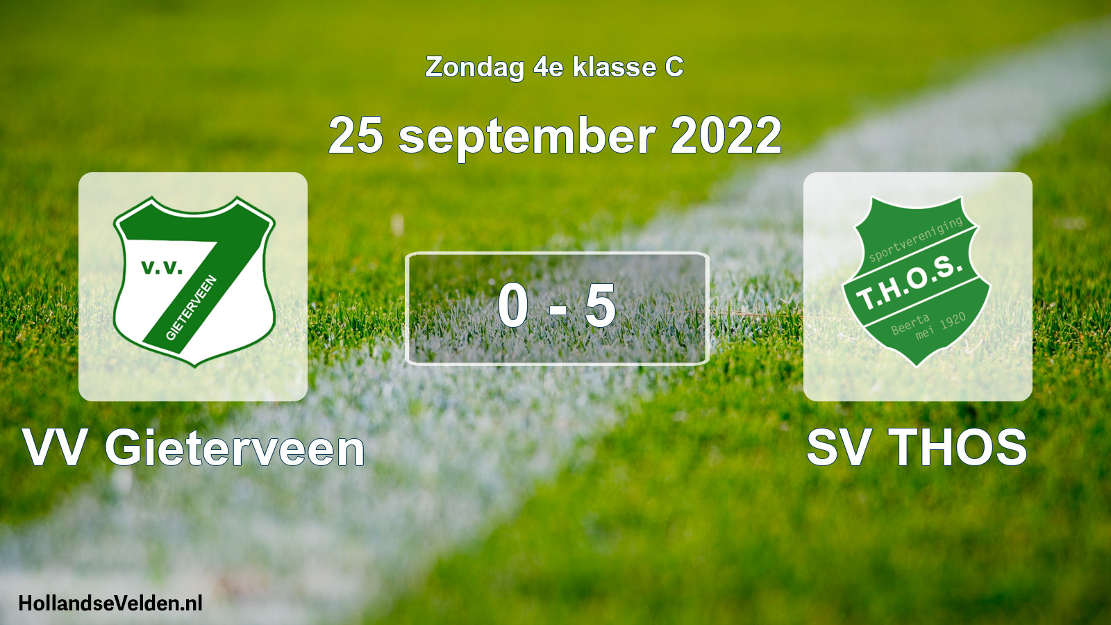 Total number of matches played: VV Gieterveen - SV THOS 0 - 5 (25 September 2022)