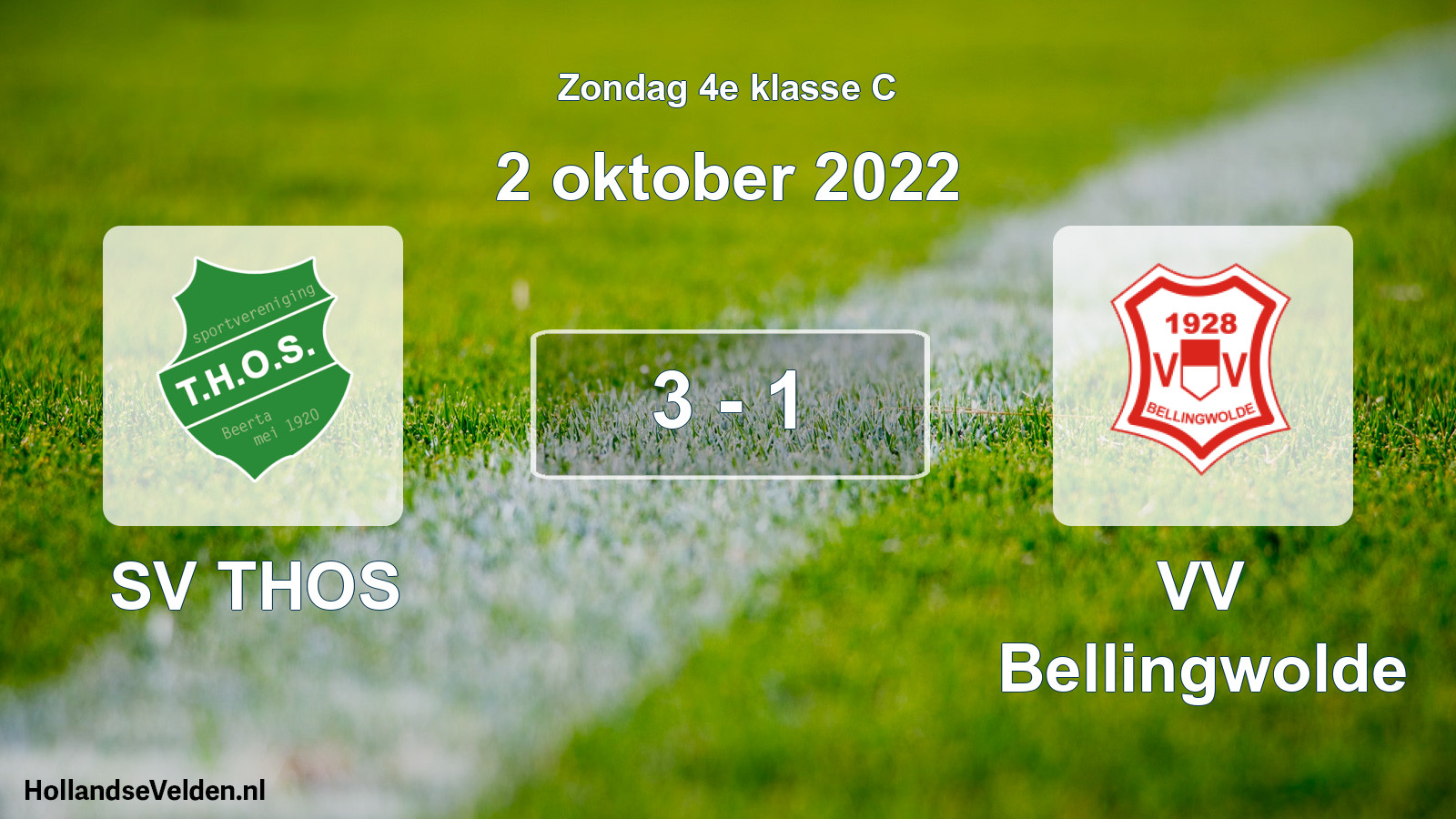 Total number of matches played: SV THOS - VV Bellingwolde 3 - 1 (2 October 2022)