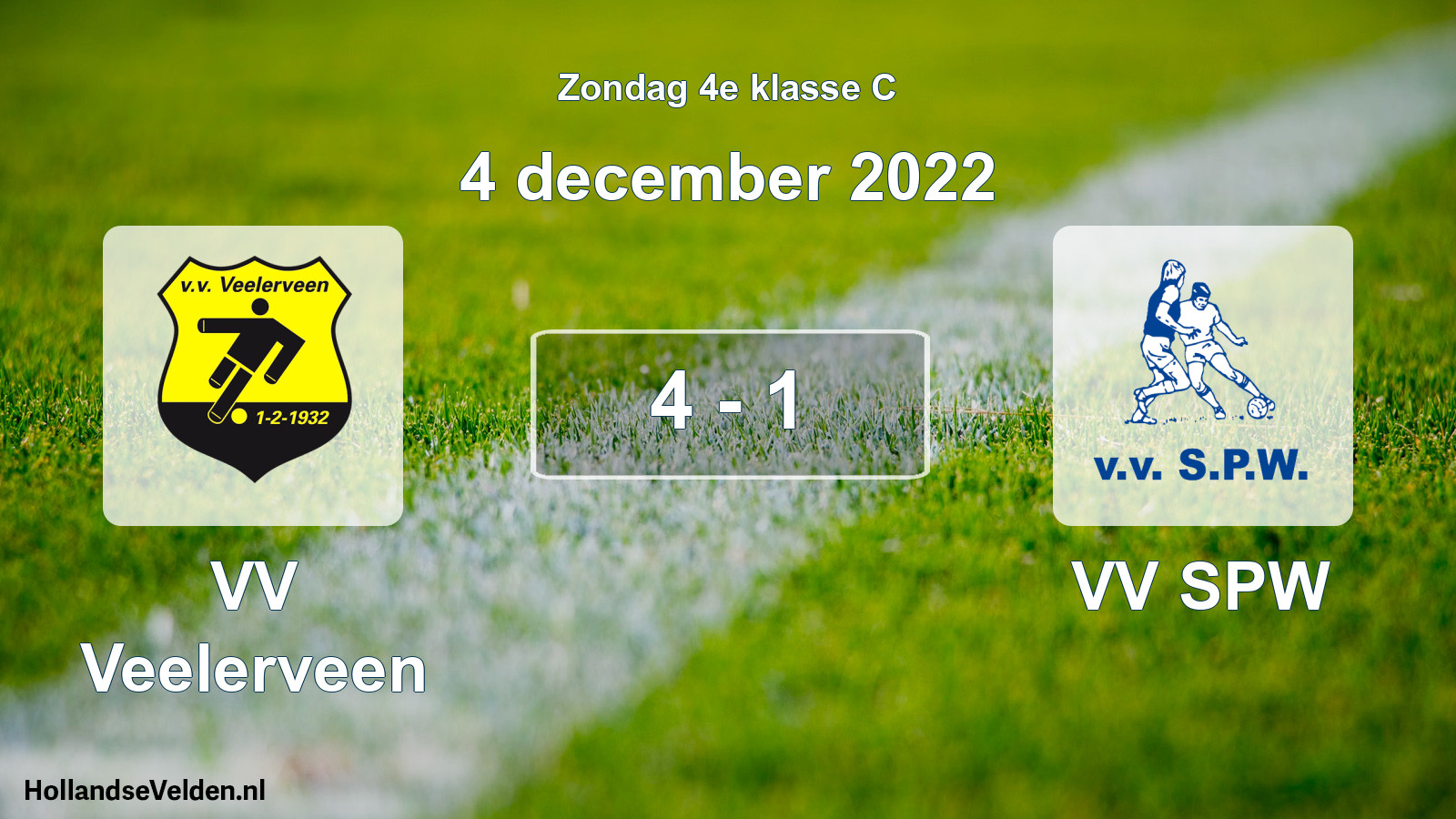 Total number of matches played: VV Veelerveen - VV SPW 4 - 1 (4 December 2022)