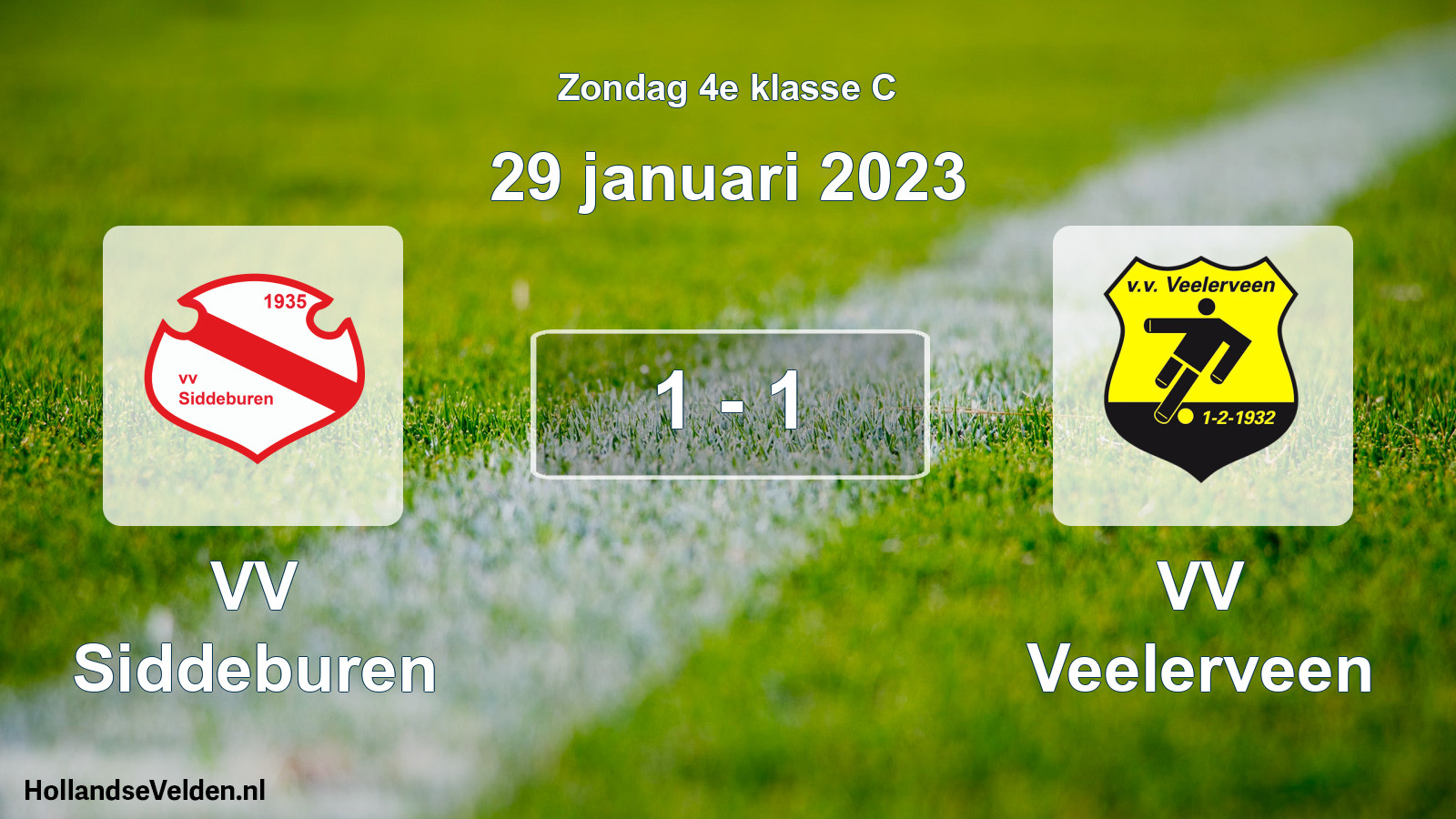 Total number of matches played: VV Siddeburen - VV Veelerveen 1 - 1 (29 January 2023)