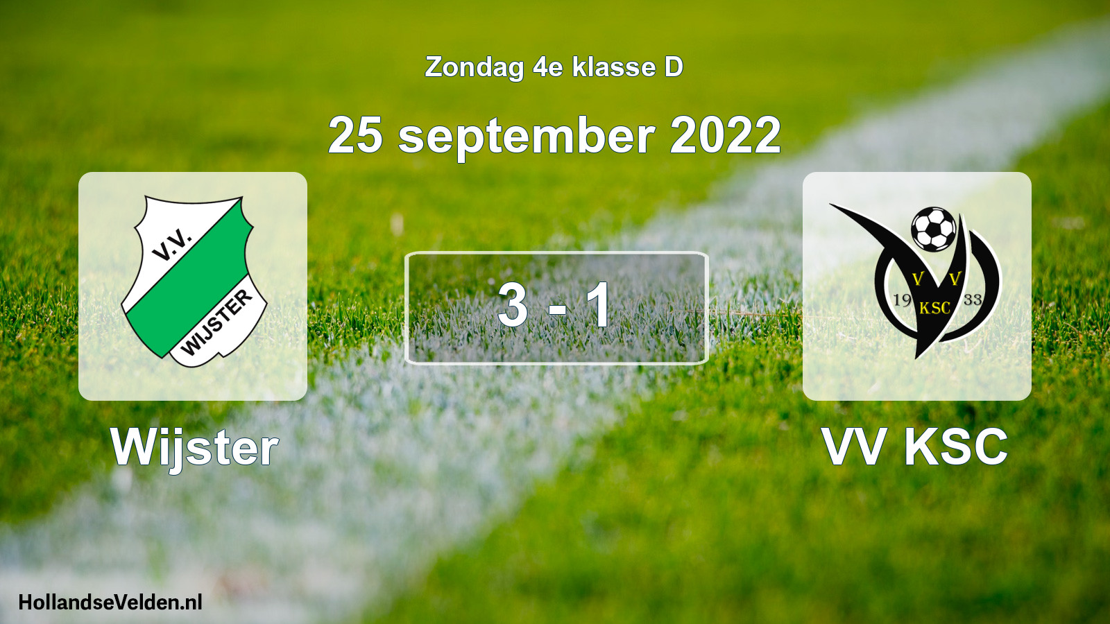 Total number of matches played: Wijster - VV KSC 3 - 1 (25 September 2022)